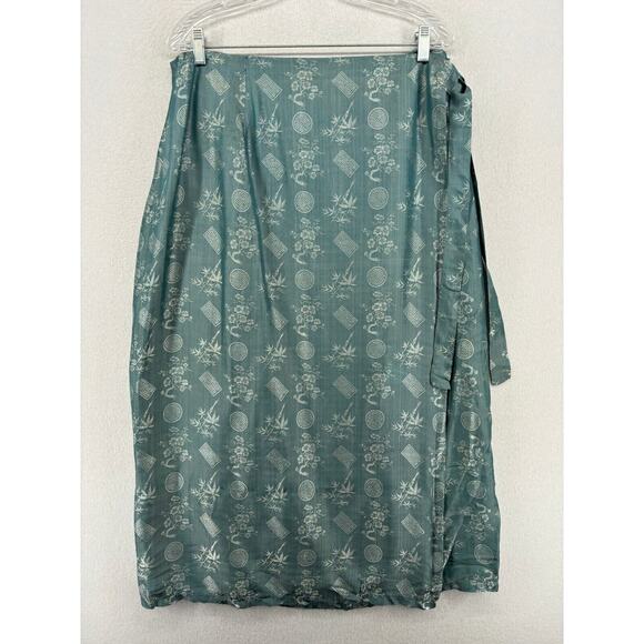 NHA MAY LAI Skirt M Wrap Tie Belt Brocade Vietnamese Traditional Sarong Blue - Picture 1 of 13